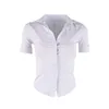 Blouses Femmes Chemises Sexy Slim Basic Chemise Blanche Femmes Tuniques Vintage Mignon Style Coréen À Manches Longues École Filles Casaul Jk Uniforme TopsW