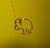 Kedjor fabrikskampanj söt elefant charm svart turkos sten stenlagd 925 sterling kvinnor djurhalsband smycken chains