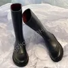 Bitte eine Größe kleiner als 1 Größe. Modische Damenstiefel, Gummistiefel, hohe Ritter-Gummistiefel mit Logo für nasses Wetter, Größe 34–39