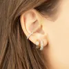 Hoop Huggie Sterling Silver Eare Eedle Luxury Pave Crystal أقراط للنساء حلقات CZ Circle Piercing Jewelry Giftshoop