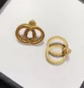 Brand Designers Studs oreille Pierce Fashion Womens Double Gtume G Gold 24K