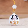 Keychains schattige Japanse Daruma Water Sound Bell Telefoonriemtas Bid Luck Rijkdom Hanger Keychain Smartphone Charms Kids Birthday GiftSkeych