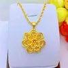 Hoyon 18K Gold Color True Pure Flower en forme de fleur pour femmes Bijoux de mariage à la mode et à l'atmosphère de style ethnique Cadeau d'anniversaire