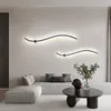 Longue applique murale ligne en forme de S nordique minimaliste chambre chevet lumière escalier salon décoration fond mur lampes LED