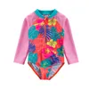 Er is baby zwempak kinderen zwemkleding lange mouw zwemng pakken aardbeien geprinte sunsuit baby's strandkleding 220426