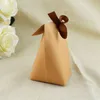 Gift Wrap 5/25 Pcs Blank Kraft Paper Candy Bag Wedding Favors Box Package Birthday Party Decoration Case With RibbonGift