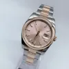 Högkvalitativ asiatisk klocka 2813 Sports Automatiska mekaniska klockor 116201 Pink Dial Datejust Rostfritt stål Armbandsur 18K Rose Gold Luxury Strap Ladies Watches