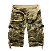 Camouflage Loose Cargo Shorts Män Sommar Militär Camo Kort Byxor Homme US Size 220325
