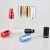 20pcs/lot 5ML 10ML 15ML Transparent Thin Glass Spray Bottle Sample Glass Vials Portable Mini Perfume Atomizer Gold Sil 220711