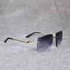 2022 Fabriks grossistmodell Vintage Rimless Oversize Men Oculos Style Square Metal Shade Cutting Lens Gafas Kvinnor för utomhus 120 8PJT Solglasögon