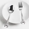 Clé créative forme fourchette à thé 304 cuillère à dîner en acier inoxydable couverts à café ensemble vaisselle famille Camping accessoires de cuisine 220509
