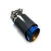 1 st avseende av avgasspets Blue Pipe Glossy Plain Carbonffler Pipe för BMW Benz Audi Porsche CX-4 E71 E46 E60 E90