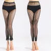 Chaussettes Bonneterie Femmes Sexy Mesh Voir À Travers Des Collants Sans Pied Floral Rayé À Motifs Transparent Résille Collants Bas Leggings Pantalon M6CDSo