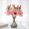 Flores decorativas grinaldas orquídeas de flores artificiais decoração vintage plástico realista rosa rosa mini magnólia