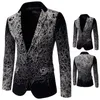 Spring Boutique Men Suit Fashion White Flower Embroidered Designers One Button Casual Blazer A1-8-D060