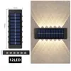 Outdoor Waterproof Solar Wall Lights convex lens Up and Down Lighting for Garden Courtyard Landscape Street Balcony Decor