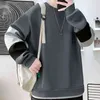 2022 Hip Hop Losse Maglione Mannen Felpe con cappuccio Patchwork Herfst Felpa con cappuccio oversize Casual Streetwear Heren Kleding Sportkleding Mannelijke Top L220730