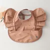 Baby babiros insenei estilo nórdico anjo ração bolso de bolso menino garoto refeições infantis bib impermeável e fácil limpo elefante elefante suave 979 e3