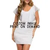 Casual Dresses Summer White Mesh Sleeveless Mini Women Bodycon Round Neck Buttocks Bandana Print Red Sexy Yarn Beach