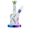 8.2-Inch Blue Gradient Color Sandblast Glass Hookah Bong - Difundido Downstem Percolator, 14mm Female Joint