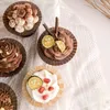 Kağıt Pişirme Bardak Cupcake Gömlekleri Çörek Sahipleri Düğün Doğum Günü Bebek Duş Parti Kahve Kahverengi Beyaz GCE13566