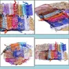 Mücevher Torbaları Çantalar Ambalaj Ekran Desenleri Lüks Organza Noel Düğün Voil Hediye Çantası DString Pouch 7x9cm Xes2x500 584 T2 Drop