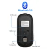 LED Wireless Mouse Rechargeable Slim Silent Mice 2.4G Portable Mobile Optical Office Mouse 3 Adjustable DPI For Notebook PC Laptop Computer Desktop