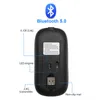 Mouse wireless LED Mouse silenzioso ricaricabile sottile Mouse ottico mobile portatile da 2.4G 3 DPI regolabili per PC portatile Computer desktop