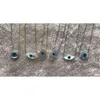 Marquis / Blue Round / Fish / Hamsa Blue Cat Eye Mop Shell med 925 Sterling Silver Smycken Pendan Chain Chocker Charms Halsband
