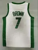 Finalen patch basket basket Jayson Tatum Jersey 0 Jaylen Brown 7 VistaPrint Sponsor All Stitched Team Green Black White Color Brodery för