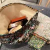 Retro çiçek kozmetik torbası pamuk kumaş makyaj organizatör kadınları ihtiyaç güzellik depolama çantası büyük seyahat tuvaletli yıkama çantası 220531