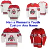 Custom Ohio State Buckeyes College Ice Hockey Jerseys Men's Tanner Laczynski Jersey Miguel Fidler Sean Romeo Mason Jobst Luke Stork Stitched