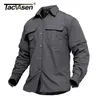 TACVASEN Ropa militar para hombres Camisa ligera del ejército Camisa táctica de secado rápido Camisas de caza de trabajo de manga larga extraíbles de verano LJ200925