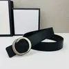Cintura in pelle nera di alta qualità per uomo e donna con fibbia multi-stile di marca versatile