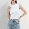 Korte mouwloze bodemvest Vrouwen Shalf Turtleneck top Summer strak dunne sectie nek T -shirt Custom 220621