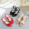 Sandaler Fashion Bow Peep Toe Women's Heel Summer Shoes Female Wedge Woman Platform Storlek 32 34 35 36 37 38 39 40 41 43Sandals