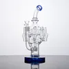 In Stock Matrix Perc Recycler Hookahs Unique Octopus Arms With 14mm Joint Style Glass Bong Bongs Oil Rigs Water Pipes Dab Rig Green Blue Amber Colors With Bowl