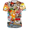 القمصان للرجال 3D Cuphead Mugman Kids T-Shirt Print Girls Boys Boys Topes Cloths Baby Tshirts Men Women Clothings