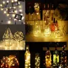 Strängar 5st/parti 10LEDS 15LEDS 20LEDS SOLAR POWERED GLASS WINE BAKKA LED String Light Cork Shaped Christmas Party Decoration Lampled