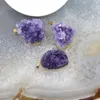 Hangende kettingen 1 stks onregelmatige natuurlijke amethists geode drusy paarse kwarts genezende kristal druzy ketting diy sieraden voor vrouwen cadeaupenda