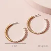 Hoop & Huggie Golded Rhinestone And Pearl Beaded Large Earrings For Women Half Circle Geometric Earring Jewelry Party GiftsHoop Dale22