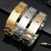 Pulseiras de relógio de aço inoxidável 316L pulseira de relógio masculino 20 mm 21 mm pulseira de metal sólido para pulseira fivela dobrável Deli22