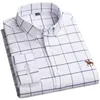 Plus Size 6xl 5xl Men long Sleeve Shirt 100 Cotton Oxford Fashion Plaid Causal Male s Man Clothes 2203214813839