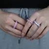 Обручальные кольца розовый белый сердце в форме кубической цирконии CZ Cring Band Кольцо полное камень вечно пальцы брусок США #5- #9wedding Edwi22