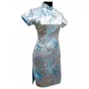 الفساتين غير الرسمية بورجوندي التقليدية الفستان الصيني Mujer Vestido Womens Satin Mini Cheongsam Qipao S M L XL XXL XXXL 4XL 5XL 6XL J4037