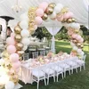 100pcs Macaron Balloons Arch Pastel White Pink Ballon Garland Gold Metal Confetti Globos Wedding Party Decor Baby Shower Ball MZ T200526