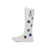 Bottes mode femmes chaussures nouvelle toile longue danse plat paillettes broderie confortable vulcanisé baskets 220719