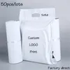 50pcs fourre-tout Express courrier blanc auto-adhésif adhésif épais étanche en plastique Poly lope sacs postaux imprimer personnalisé 220704