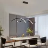 Lámpara colgante LED moderna para sala de estar Comedor Bar Cocina Regulable RC con accesorios de aplicación