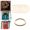 Decorative Flowers & Wreaths Wooden Frame Floral Circle Hoop Set Macrame Craft Wood Rings For DIY Flower Wreath Art CraftDecorative